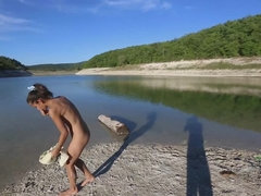 Peludo, Al aire libre, Pequeña, Coño, Flaco