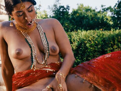 Jasmine Sherni fucking her wet Indian pussy poolside