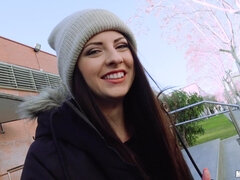 Braunhaarige, Verrückt, Italienisch, Masturbation, Pov, Öffentlich, Muschi, Titten