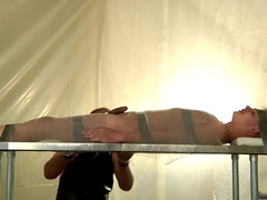 Taped Down Youngster Jerked Of Jizm