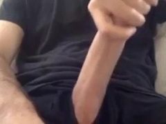 Stroking big long hard cock big bellend muchroom head 6