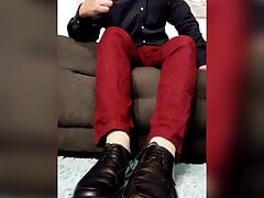 Dude Shows his Feet after Work