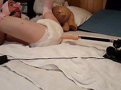 Diaper Squish and Spank with Fuck Machine