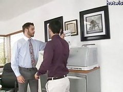 Horny boy gets drilled hard in the office