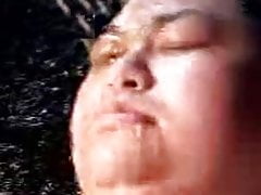 Fat Jap cum dump pig Shino was pissed on piggy ugly face