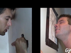 Mouth bang through a gloryhole