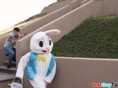 Tattooed Stud Barebacks Costumed Bottom Until Spraying Jizz