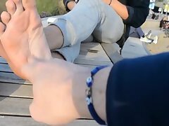 Skater outdoor dirty socks and feet