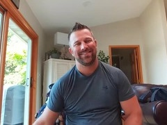 Handsome man shows off his goods on webcam