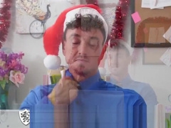 ManRoyale Christmas office party fuck with two hunks