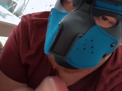 Super-Fucking-Hot Puppy plays with the spunk-pump