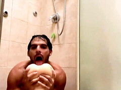 Small doll in the shower