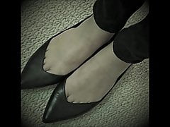 Leather Toe Cleavage Flats Humped and Cum