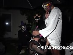 FUCKED BAREBACK FOR the halloween ceremeony with submission extrem in public for dimitri