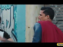 Damien blowjob Superman and anal fuck so hard