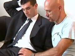 Straight French neighbor reluctantly gets serviced in a gay porn against his will