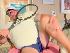 Tennis Coach parent has big ejaculation at end