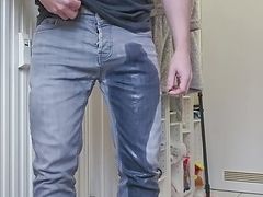 Piss and cum in pants and sneakers