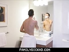 Helping his stepson with shave but entering in his hole
