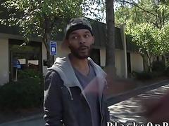 First time with two black dicks and he's loving it