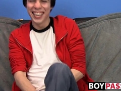 Interviewed twink Kyler Moss jerks off before cumming hard