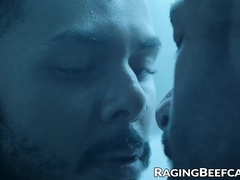 Mateo Zagal tongues and pounds Milo Madera bareback in the bathroom