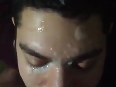 all over his face
