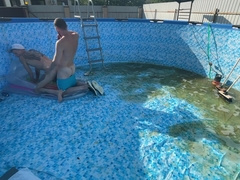 The head of the building romped the fresh pool stud right there