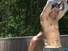 Fat pink cigar queer 3some with facial cumshot