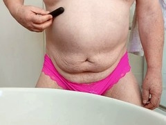 British crossdresser enjoys using male sex toys and vibrators in lingerie