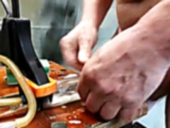 grandfather have fun on webcam