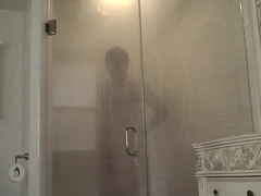 Boy jacks while showering
