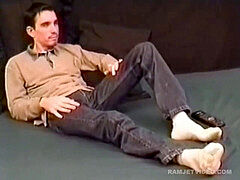 youthful first-timer Justin jerks Off