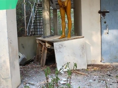 Yellow Plastic Doll / Miserable Humiliation Bodypaint / Naked Body Art #1