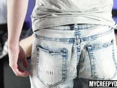 MyCreepyDad.com - Lad gets down on all fours for step-dad's boner and deep-throat