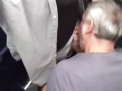 Old guy gives young blowjob