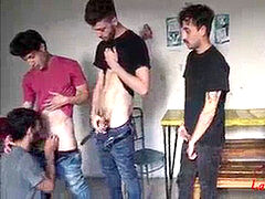 Cornered And poked- fag group sex