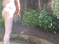 Naked Gardening, Mud Rub And Cold Hose Down