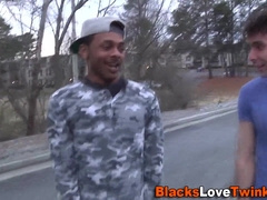 Whiteys take on a black monster in a wild interracial anal adventure