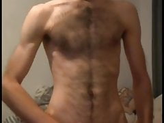skinny guy with a big dick showing and jerking
