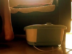 Nude And Soles In Bubbling Bathtub