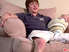 young euro lad glazes himself with jism