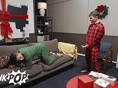 Damian Night & Jake Preston Strip Down To Suck Each Other And Fuck Till They Cum For Jolly Holiday Present - TWINKPOP