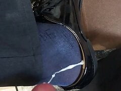 So horny to cum on leather shoes