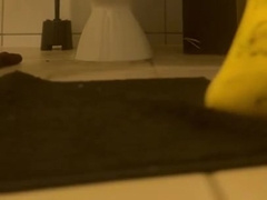 BIG BLACK COCK Morning Masturbating Sesh on the wc with Jism Shot