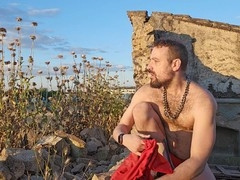 Caught masturbating and peeing in nature's lap