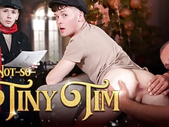 Step Father Gets Seduced By His Stepson While He Is In His Tiny Tim Costume - FamilyDick Christmas