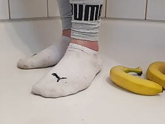 Messy White Puma Socks Banana Crushing (Part 1 of 2)