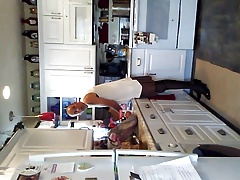 my sissy cooking for me and my girl friend