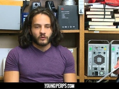 Long-haired pretty fellow gets ravaged by muscle guard